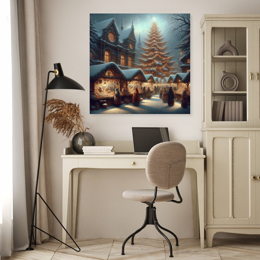 Melancholic Christmas Market Canvas