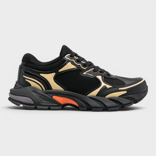 Block Stepper Sneaker Schwarz Beige