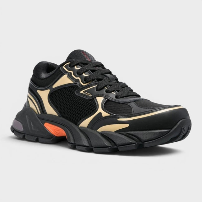 Block Stepper Sneaker Schwarz Beige