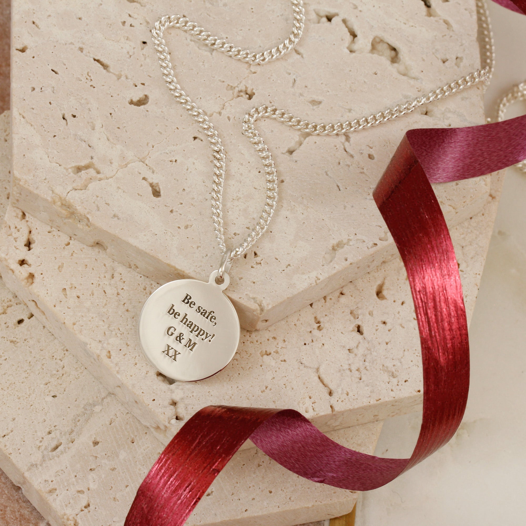 Classic St Christopher Necklace Sterling Silver 18mm