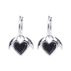 Nocturnal Succubus Heart Hoop Earrings