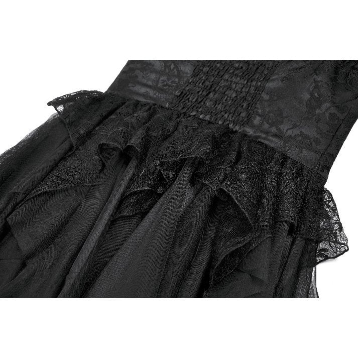 Dark in Love Morgana Gothic Off-Shoulder Lace Hem Dress