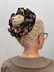 Organic Cotton floral black scrunchie - Azaria | No More Nobody