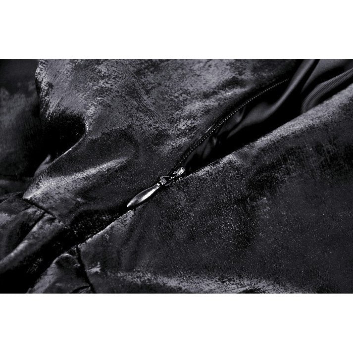 Dark in Love Harriet Punk Shiny PU Leather Layered Dress