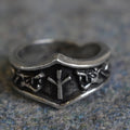 Anillo rúnico Algiz, letra X o Z - Ajustable