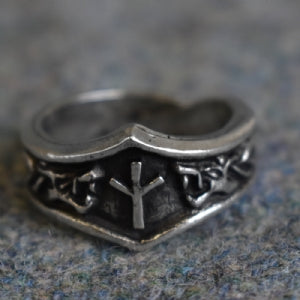 Algiz Letter X or Z Rune Ring - Adjustable