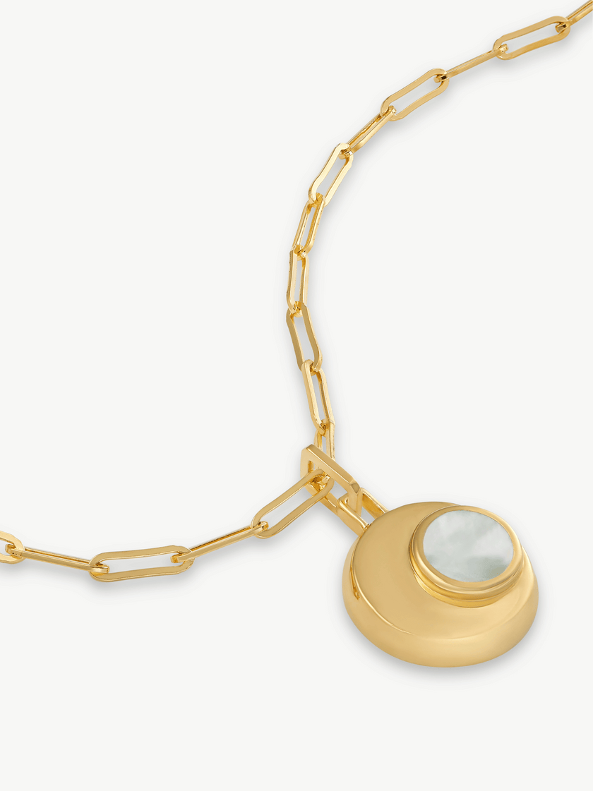 Gold plated Mother of Pearl Necklace - Cressida | No More Nobody