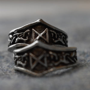Dagaz Letter D Rune Ring - Adjustable
