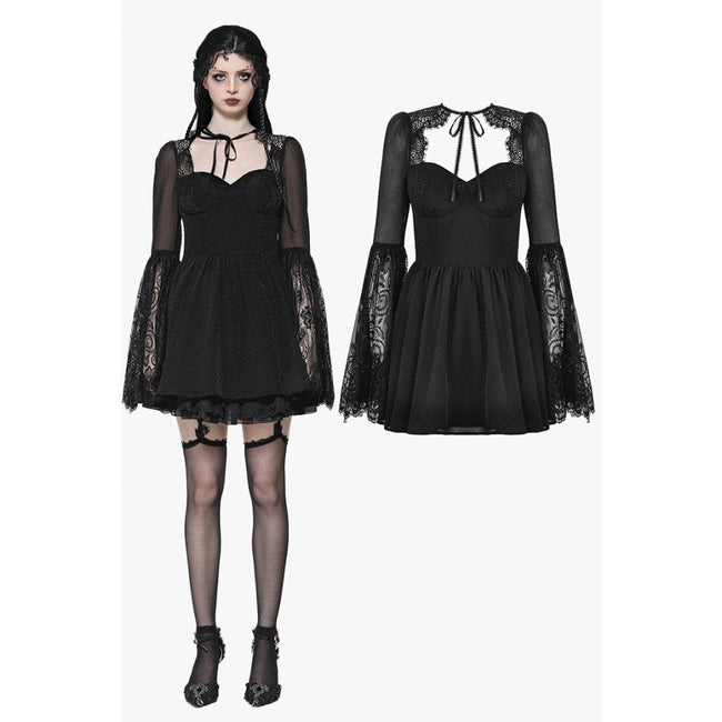 Dark in Love Greta Dark Mystique Gothic Lace-Up Mesh Dress