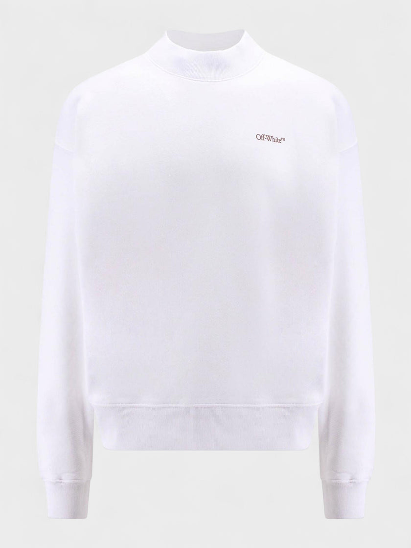 Bílá mikina Off-White Scratch Arrow Skate Crewneck