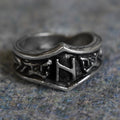 Hagalaz Letter H Rune Ring - Adjustable