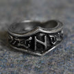 Hagalaz Letter H Rune Ring - Adjustable