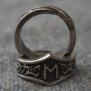Ehwaz Letter E Rune Ring - Adjustable