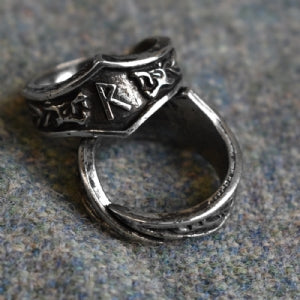 Raido Letter R Rune Ring - Adjustable