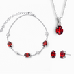 Essentielles Granatschmuck-Set aus Sterlingsilber