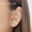 Peridot Halo Stud Earrings with Jackets in 18k Gold Vermeil