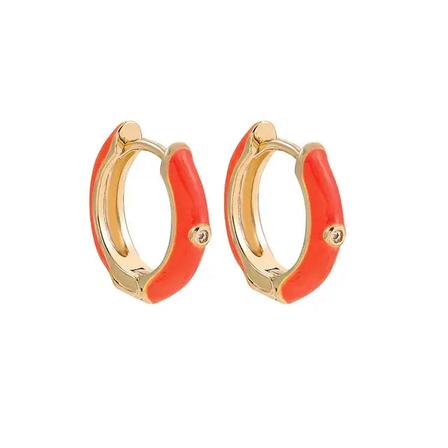 Clemmie Orangefarbene Mini-Creolen