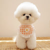 Cute Puppy Dog Plaid Flower Bib Pet Saliva Towel