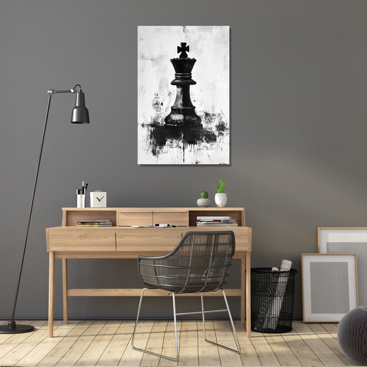 Chessboard Contemplation Canvas