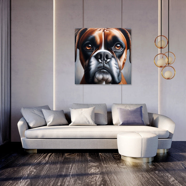 Gentle Gaze Boxer Dog Portrait Canvas