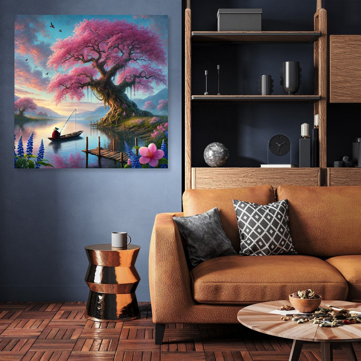 Tranquil Blossom Lake Canvas