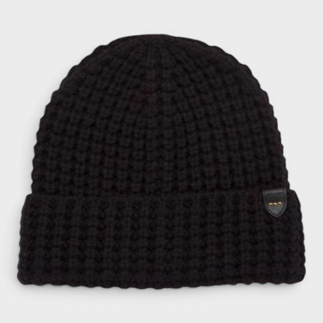 Bonnet en tricot gaufré noir