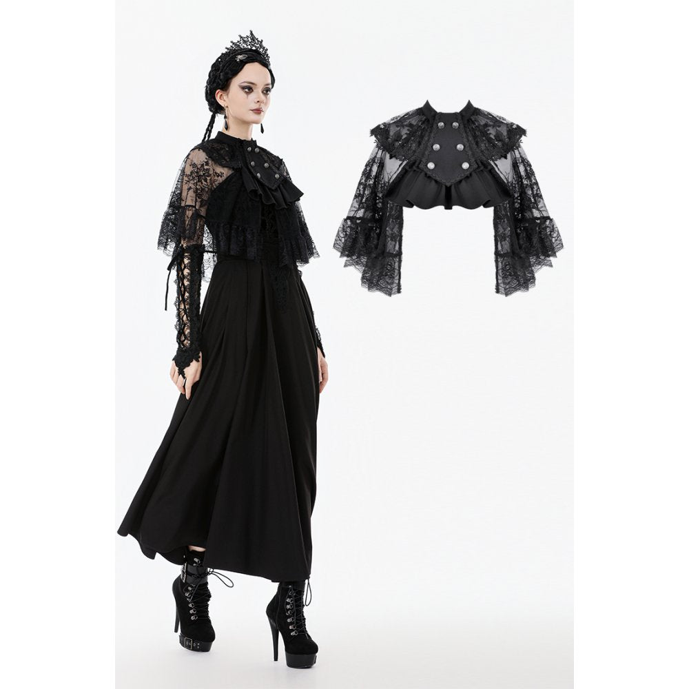 Dark in Love Bellatrix Lace Ruffle Capelet