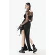 Dark in Love Morana Mesh Crochet Knit Bell Sleeve Crop Top