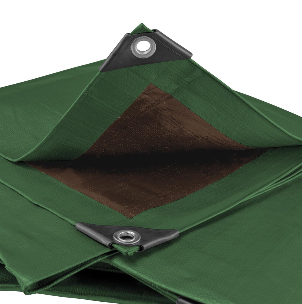Green/Brown L-Grade Tarpaulin 3m x 5m