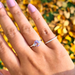 Anillo de amatista lavanda en plata de ley