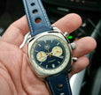 Blue Leather Rally Hole Watch Strap