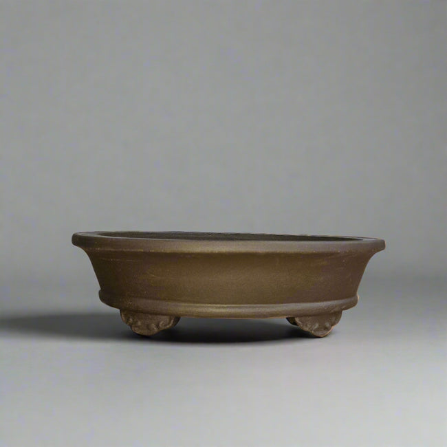 28cm Premium Unglazed Bonsai Pot | Oval | 28cm x 22cm x 8cm | Brown