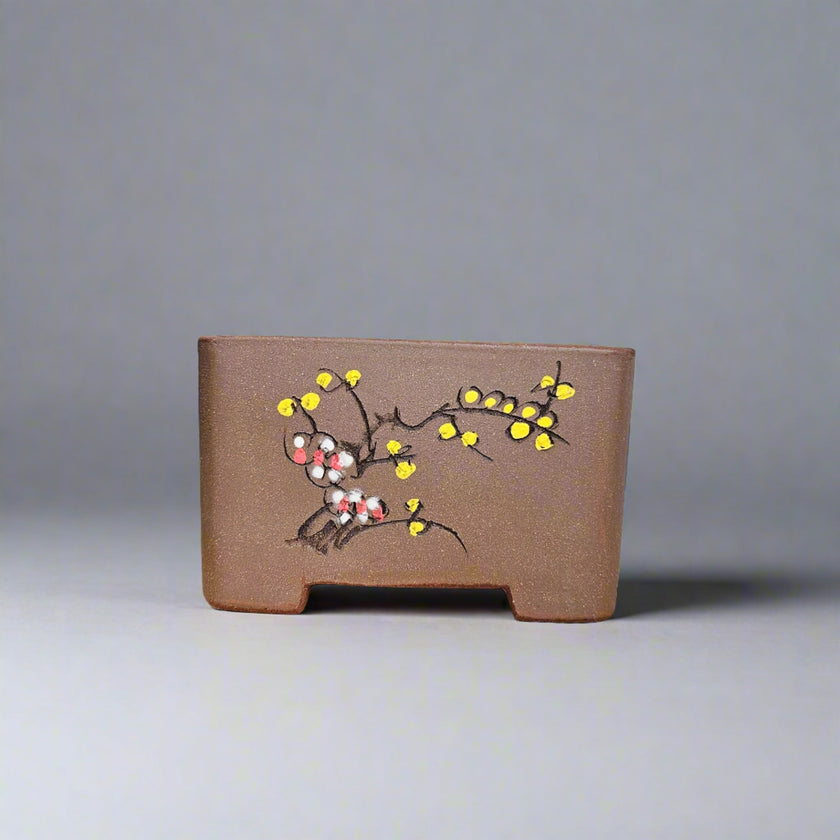 19cm Premium Unglazed Bonsai Pot | Cascade | 19cm x 12cm | Brown