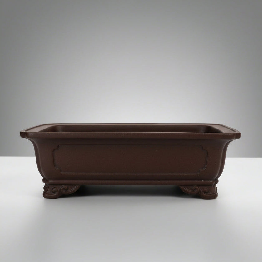 24cm Premium Unglazed Bonsai Pot | Rectangle | 24cm x 16cm x 8cm | Brown
