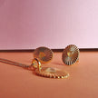 Gold Celeste Moonstone Heart Studs