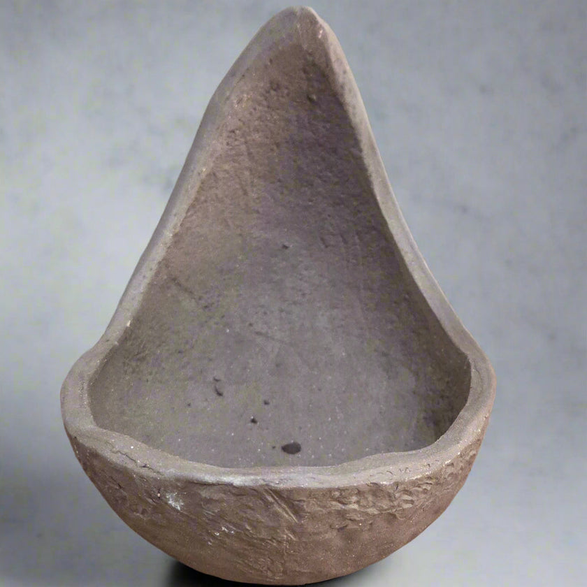 17cm Unglazed Bonsai Pot | Half-Moon | 17cm x 14cm x 15cm | Brown