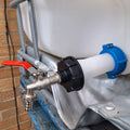 IBC S60x6 M-F Extender Swivel with S60x6 Cap and ½” Barb Lever Tap