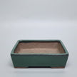 32cm Glazed Bonsai Pot | Rectangle | 32cm x 23cm x 9cm | Dark Green