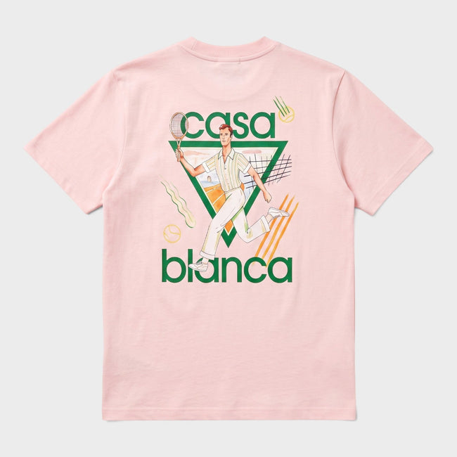 Camiseta rosa con icono del logo del club de tenis