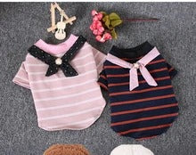 pet  striped cotton t-shirt