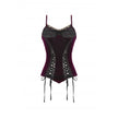 Dark in Love Serilda Velvet Lace Corset Top in Wine Red