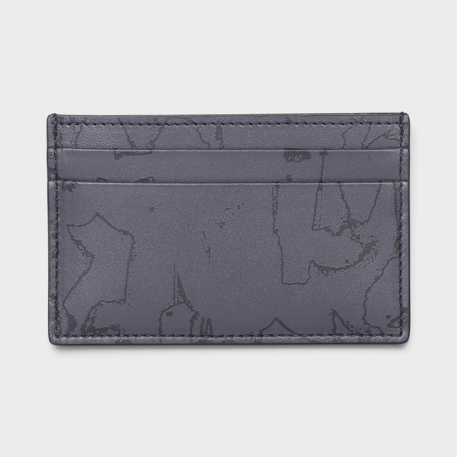 Porte-cartes noir à imprimé graffiti logo all-over