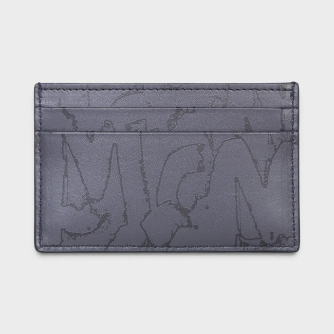 Porte-cartes noir à imprimé graffiti logo all-over