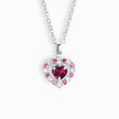Red Heart Rhodolite Garnet Pendant Necklace in Sterling Silver