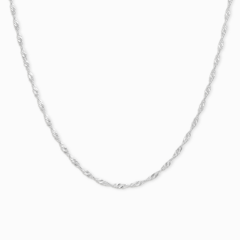Twisted Chain Necklace in Sterling Silver