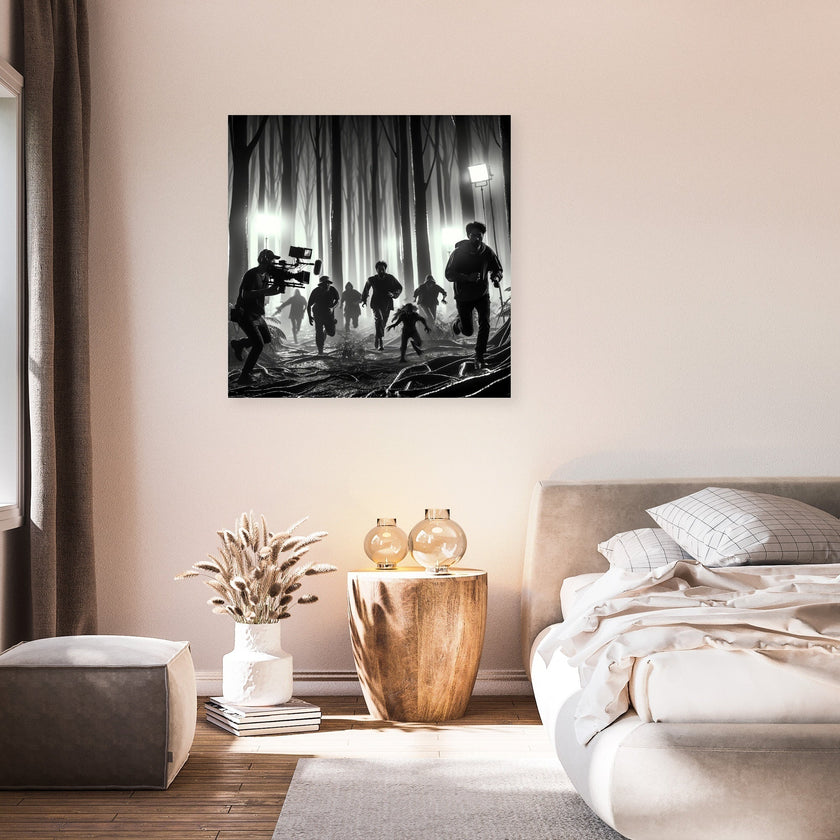Forest Chase Horror Canvas