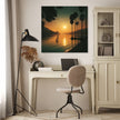 Lakeside Dusk Solitude Canvas