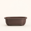 20cm Unglazed Bonsai Pot | Floral | 20cm x 17cm x 8cm | Brown