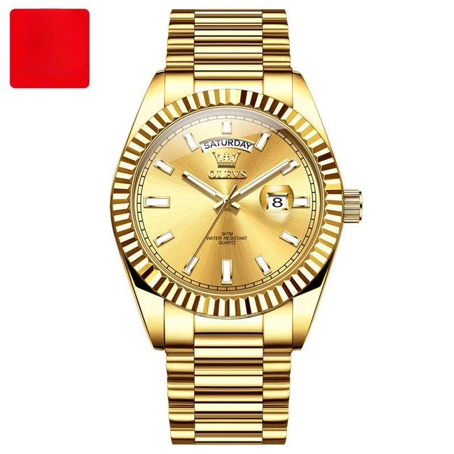 Reloj de Pulsera Luminoso Impermeable de Negocios con Correa de Acero