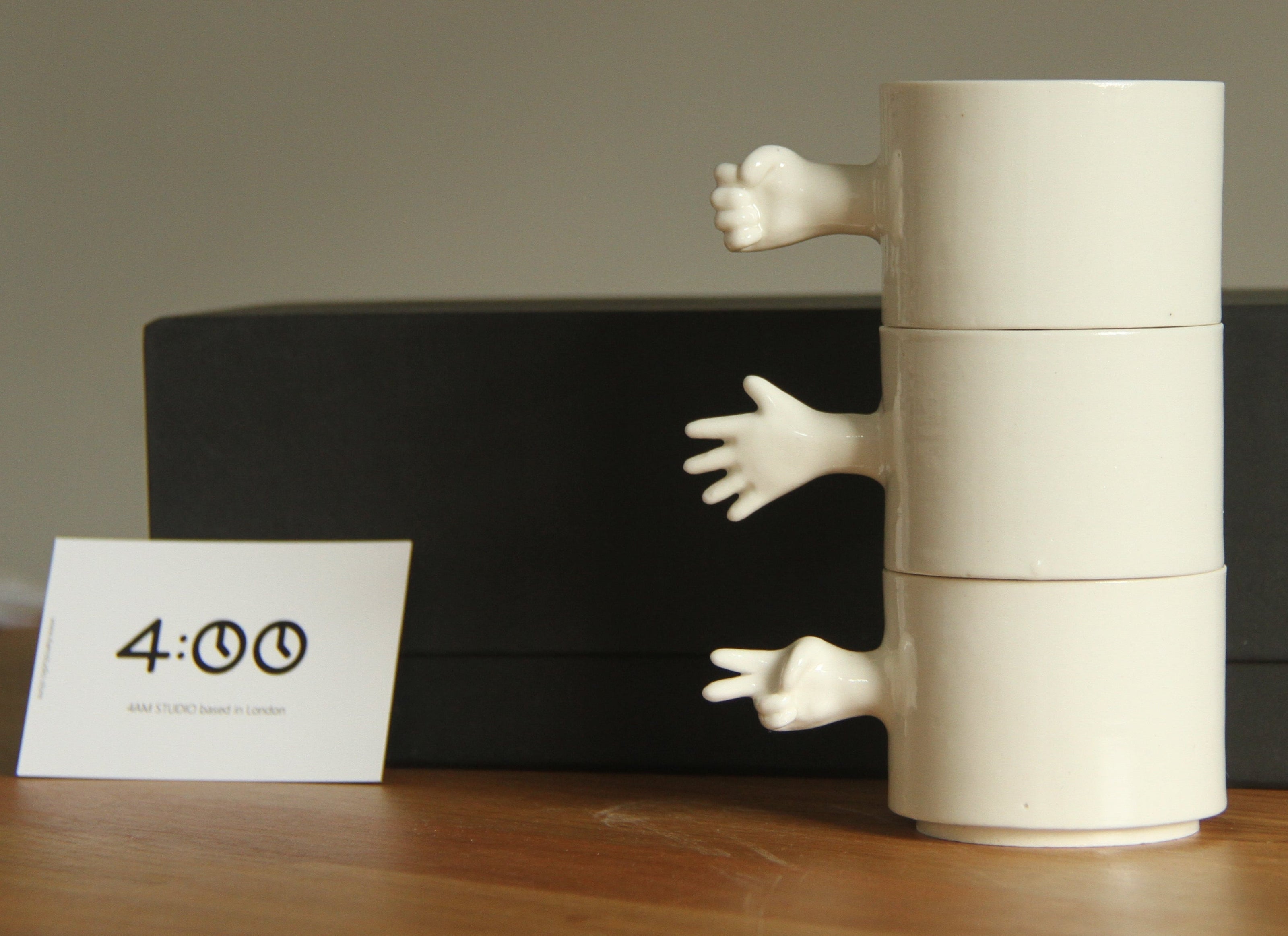 Gesture Ceramic Cups– Handmade Porcelain Coffee Cup (Rock-Paper- Scissors set)
